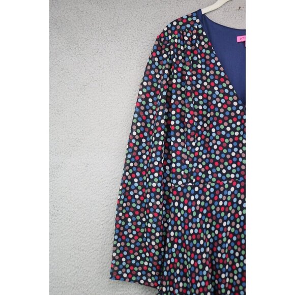 Betsy Johnson Polka Dot Long Sleeve Maxi Wrap Dress-Size 14-Fairy Grunge - Picture 9 of 14